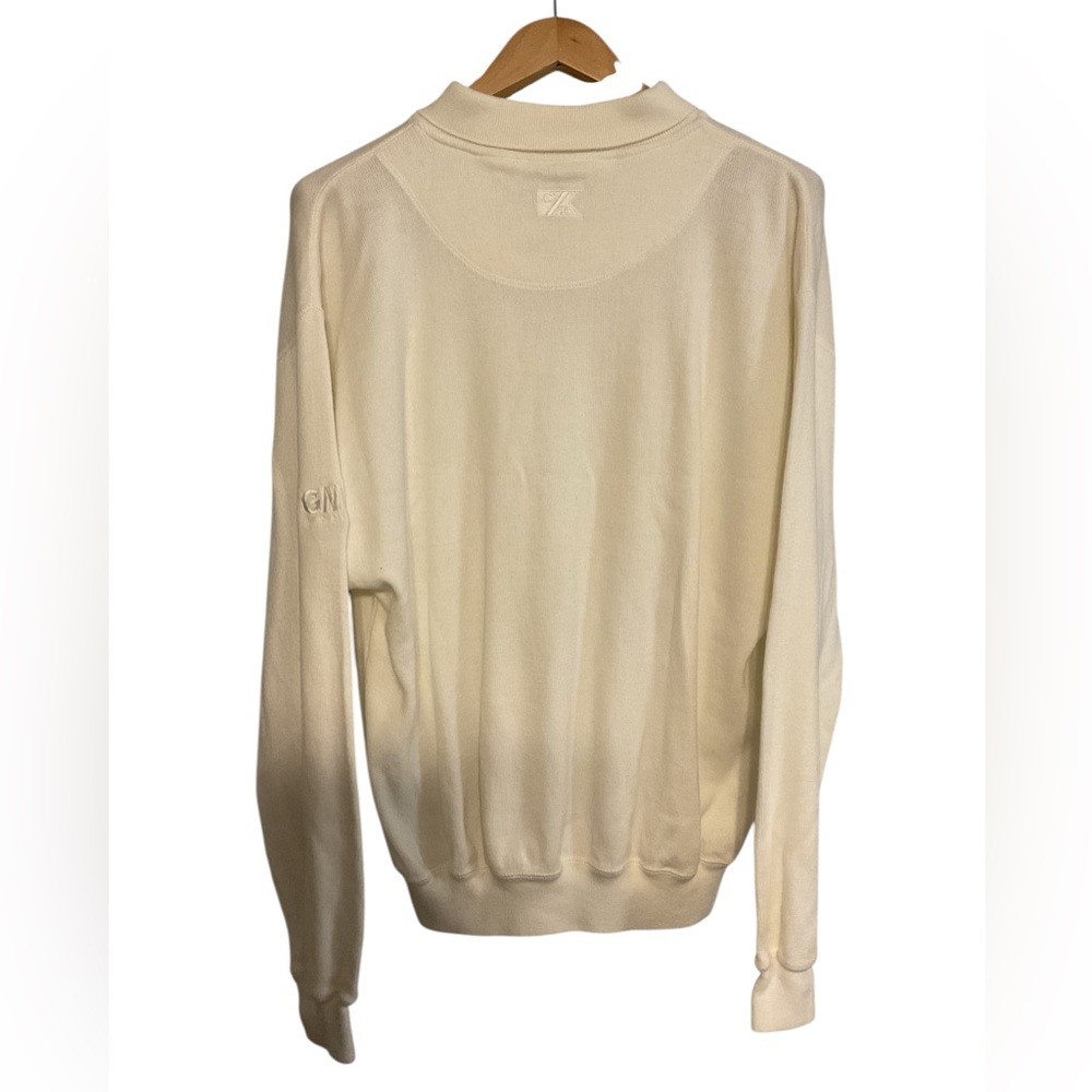 Cutter & Buck White Long Sleeve Polo sweater size L - Picture 4 of 5